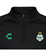Charly Charly Santos Laguna 2024-25 Training 1/4 Zip Pullover Top - Black/Green