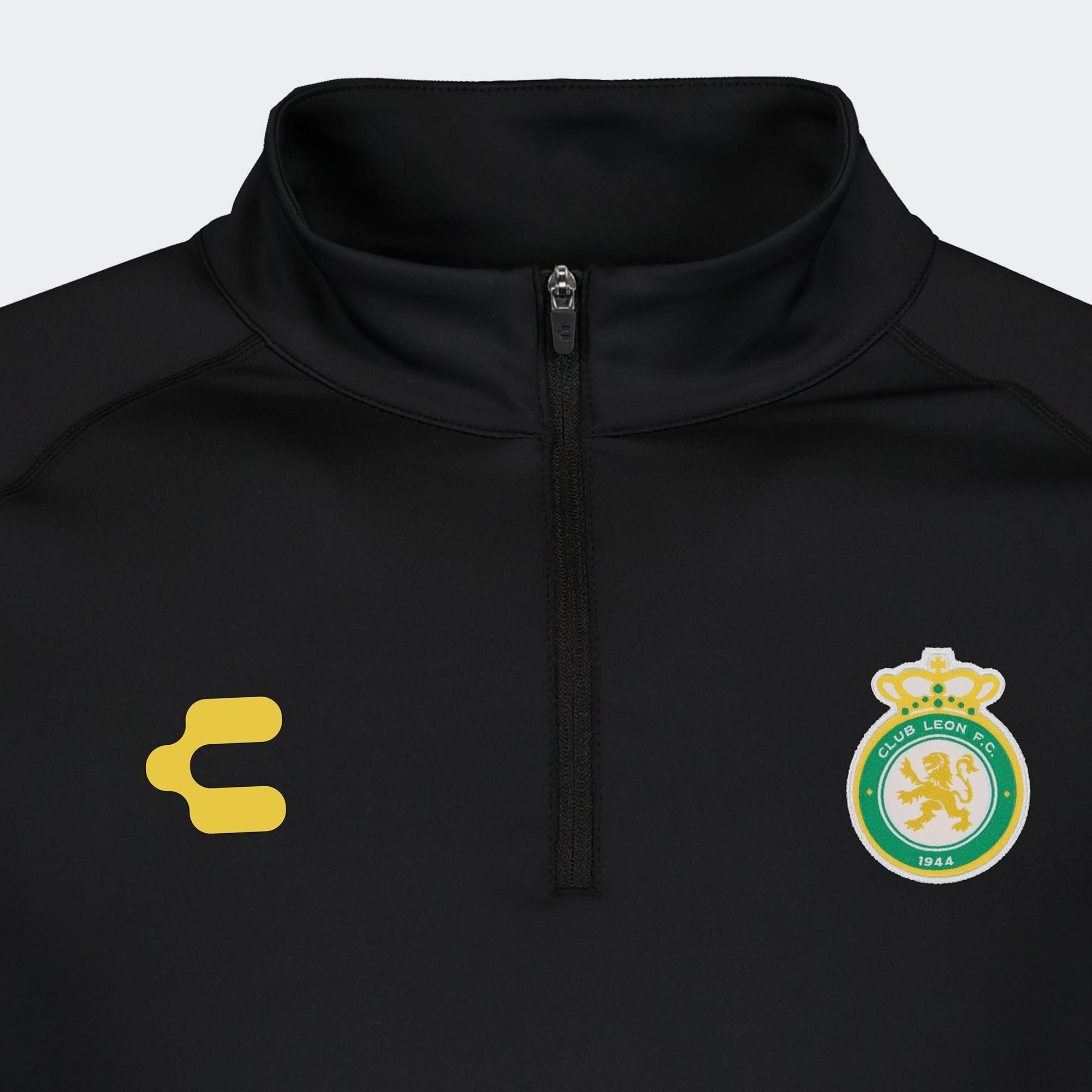 Charly Club Leon 2024-25 Training 1/4 Zip Pullover Top - Black/Green/Gold