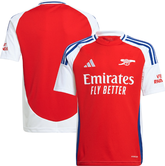adidas Arsenal 2024 - 25 Youth Home Jersey - Better Scarlet/White/Gold
