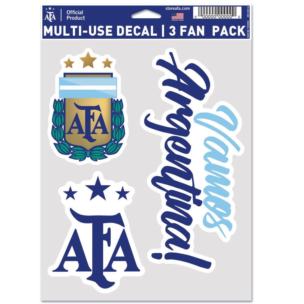 WinCraft Argentina National Team Multi Use 3 Pack Soccer Fan Decal