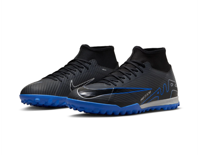 Nike Zoom Mercurial Superfly 9 Academy DF TF Turf - Black/Chrome/Hyper Royal