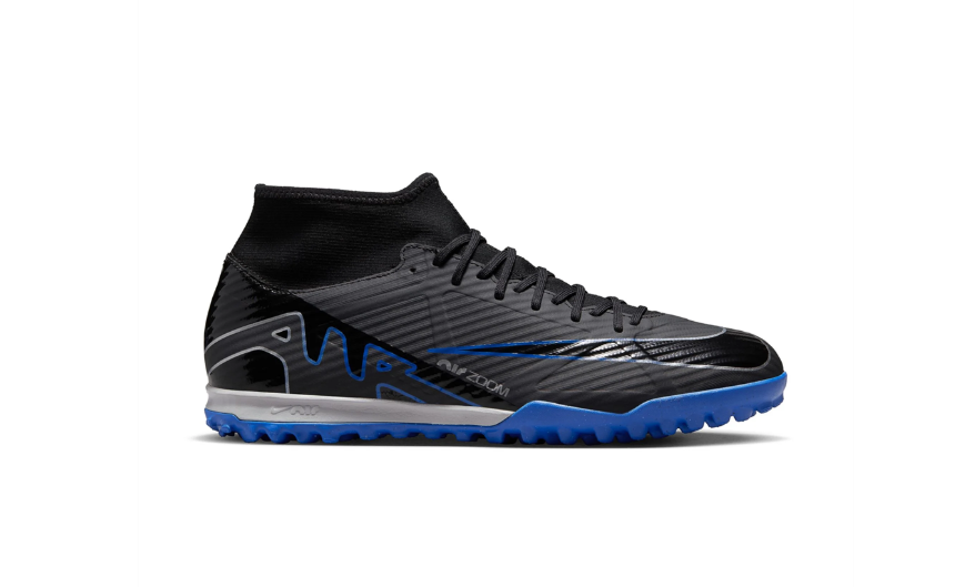 Nike Zoom Mercurial Superfly 9 Academy DF TF Turf - Black/Chrome/Hyper Royal