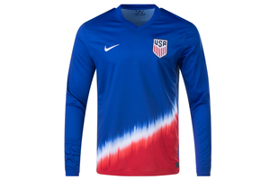 Nike USA United States Copa America 2024 Long Sleeve Away Jersey -Old Royal/Red/White/Loyal Blue/Red