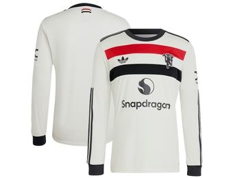 adidas Manchester United 2024-25 Long Sleeve Third Jersey - Off White/Red/Black