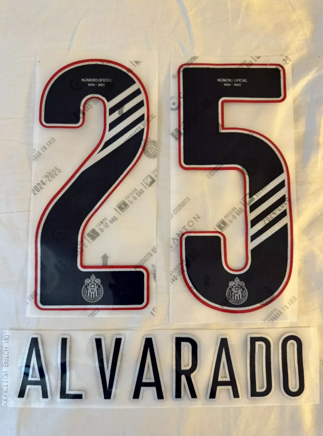 Liga MX 2025 Official Nameset ( Name and Number Set)