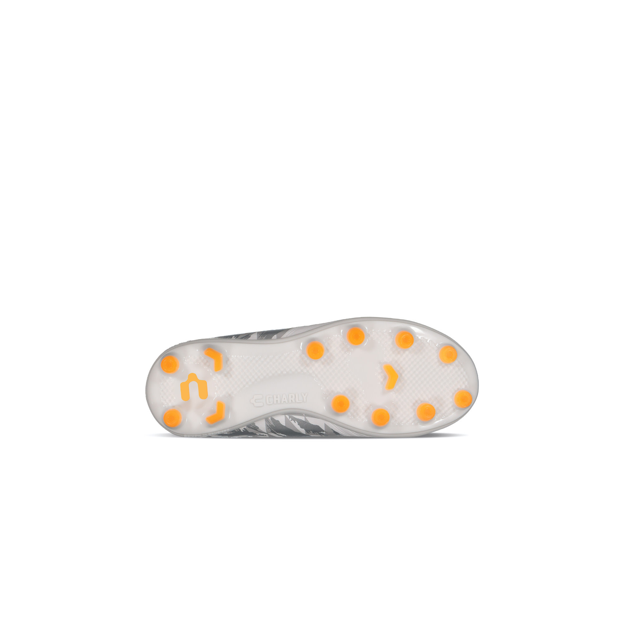 Charly Jr Grasshopper 4.0 FG Youth Soccer Cleats - White/Orange/Silver