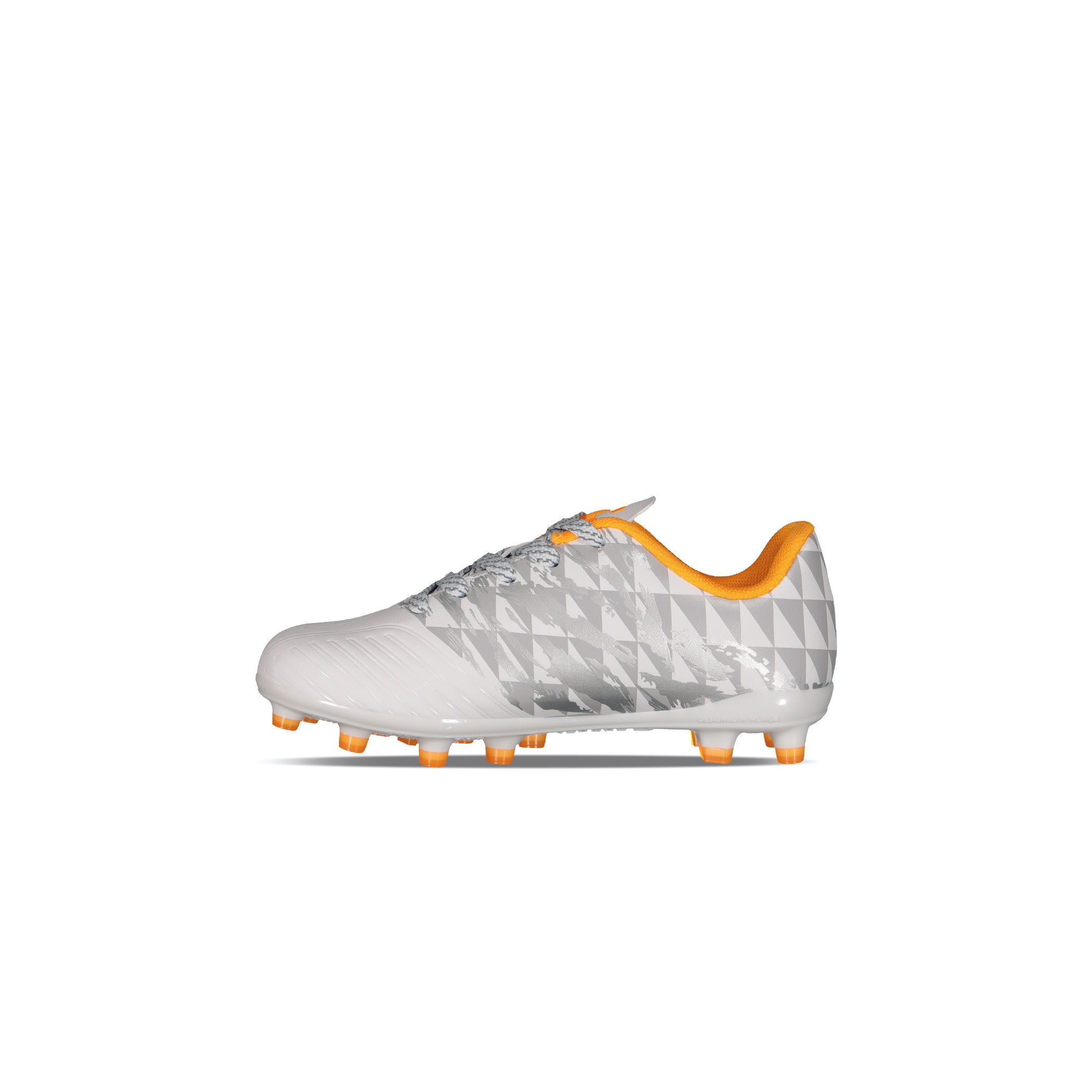 Charly Jr Grasshopper 4.0 FG Youth Soccer Cleats - White/Orange/Silver