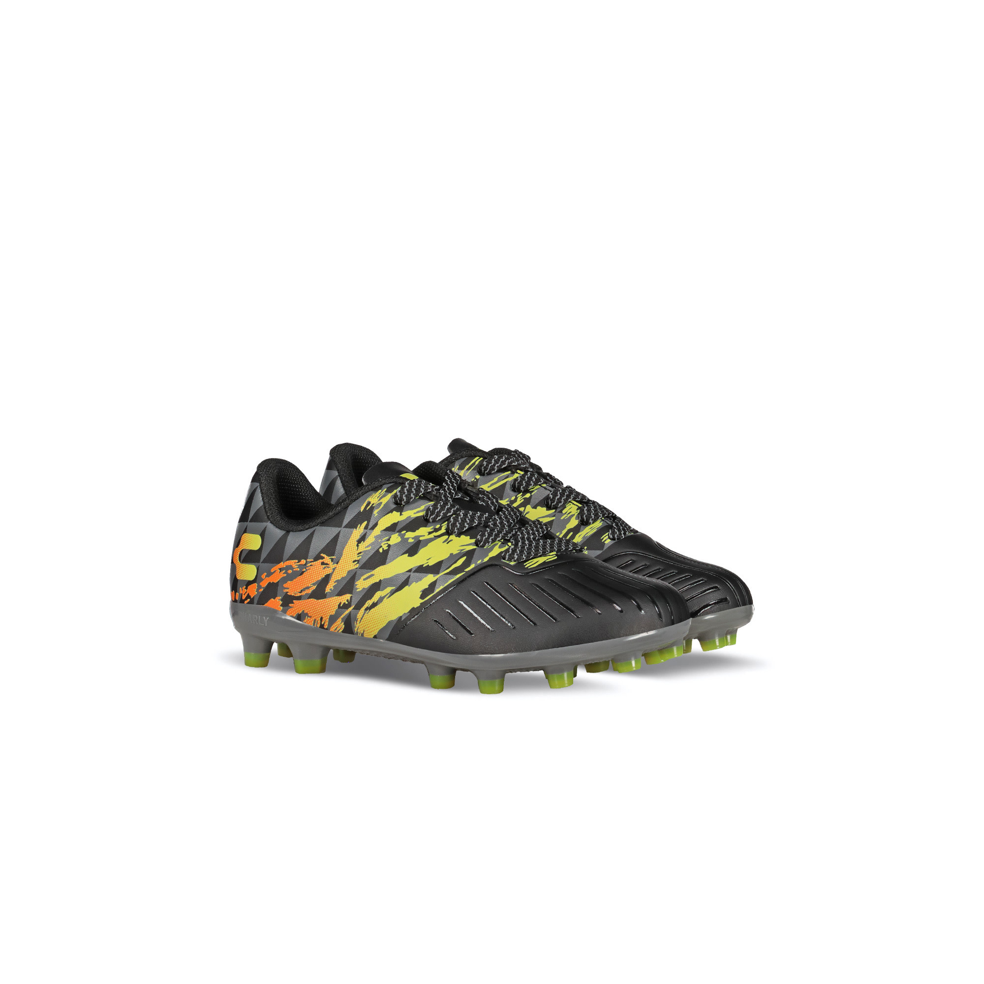 Charly Jr Grasshopper 4.0 FG Youth Soccer Cleats - Black/Orange/Lemon