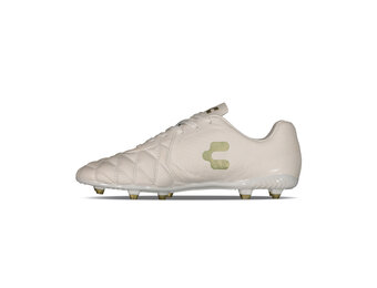 Charly Legendario  2.0 Leather LT FG Soccer Cleats - White/Matte Gold