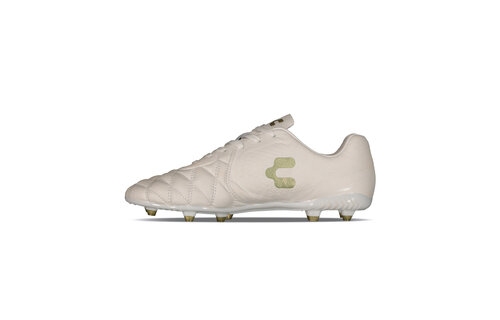 Charly Legendario  2.0 Leather LT FG Soccer Cleats - White/Matte Gold