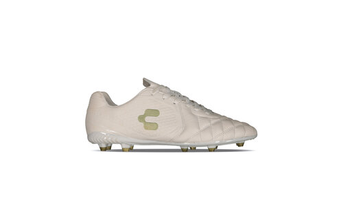 Charly Legendario  2.0 Leather LT FG Soccer Cleats - White/Matte Gold