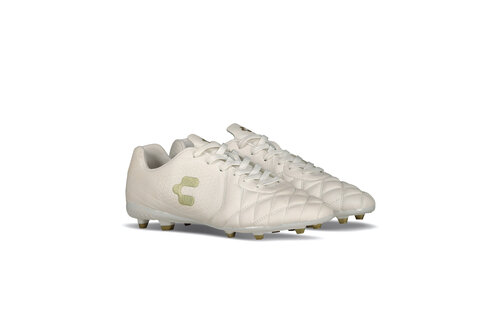 Charly Legendario  2.0 Leather LT FG Soccer Cleats - White/Matte Gold