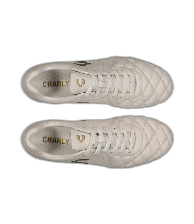 Charly Charly Legendario  2.0 Leather LT FG Soccer Cleats - White/Matte Gold