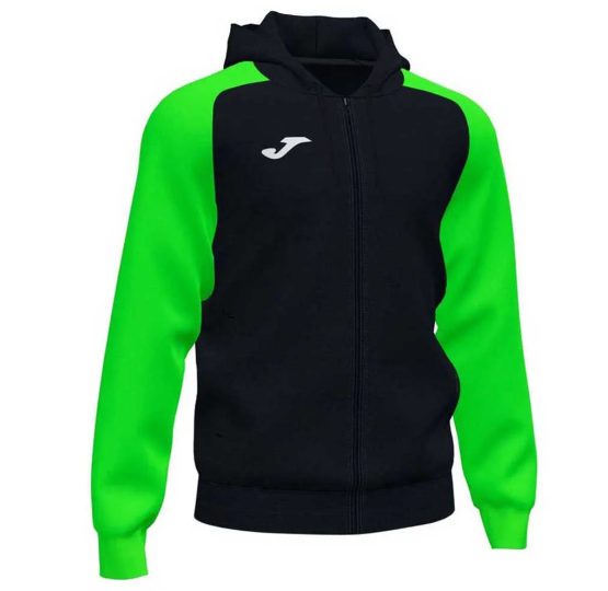 Joma Academy IV Full Zip Hoodie - Black/Fluor Green