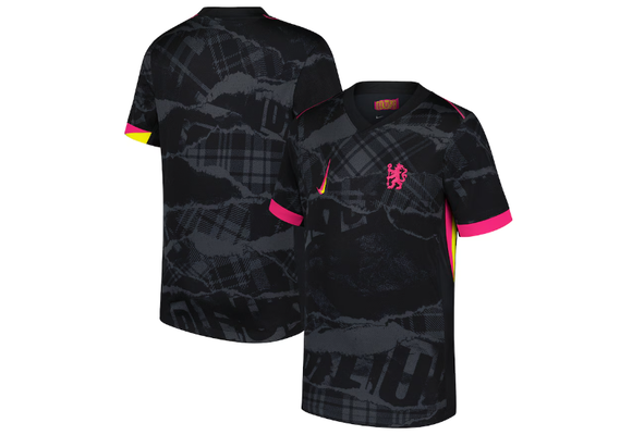Nike Chelsea 2024 - 25 Youth Third Jersey - Anthracite/Black/Opti Yellow/Pink Prime