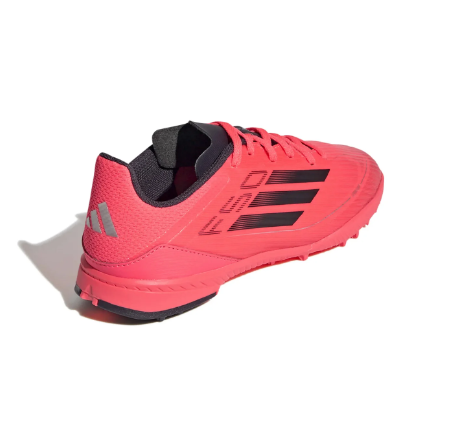 adidas Jr F50League TF Turf Soccer Shoes - Turbo/Aurora Black/Platin Metallic