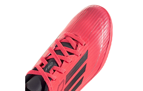 adidas Jr F50League TF Turf Soccer Shoes - Turbo/Aurora Black/Platin Metallic
