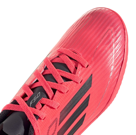 adidas Jr F50League TF Turf Soccer Shoes - Turbo/Aurora Black/Platin Metallic