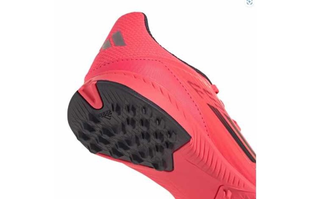 adidas Jr F50League TF Turf Soccer Shoes - Turbo/Aurora Black/Platin Metallic