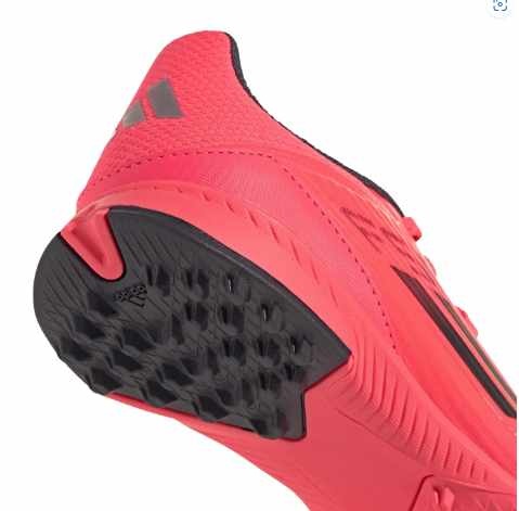 adidas Jr F50League TF Turf Soccer Shoes - Turbo/Aurora Black/Platin Metallic