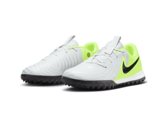 Nike Jr Phantom GX2  Academy TF Turf Shoes - Metallic Silver/Volt/Black