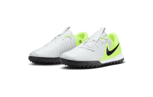 Nike Jr Phantom GX2  Academy TF Turf Shoes - Metallic Silver/Volt/Black
