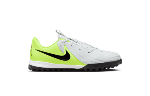 Nike Jr Phantom GX2  Academy TF Turf Shoes - Metallic Silver/Volt/Black
