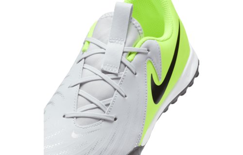Nike Jr Phantom GX2  Academy TF Turf Shoes - Metallic Silver/Volt/Black
