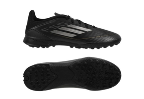 adidas Jr F50 League TF Turf Soccer Shoes - Core Black/Iron Metallic/Gold