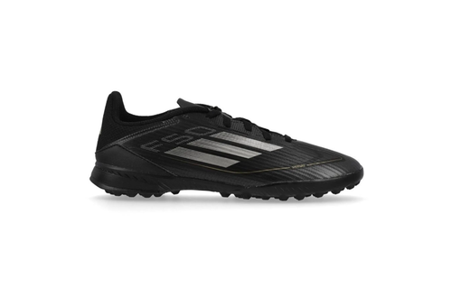 adidas Jr F50 League TF Turf Soccer Shoes - Core Black/Iron Metallic/Gold