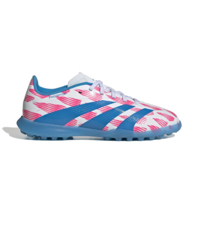 adidas adidas Jr Predator League TF Turf Soccer Shoes - Cloud White/Solar Blue/Pink