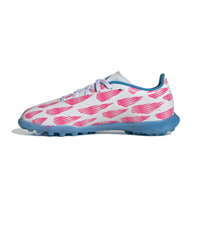 adidas adidas Jr Predator League TF Turf Soccer Shoes - Cloud White/Solar Blue/Pink