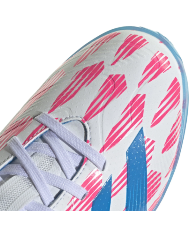 adidas adidas Jr Predator League TF Turf Soccer Shoes - Cloud White/Solar Blue/Pink