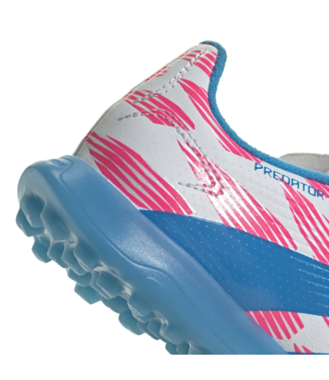 adidas adidas Jr Predator League TF Turf Soccer Shoes - Cloud White/Solar Blue/Pink