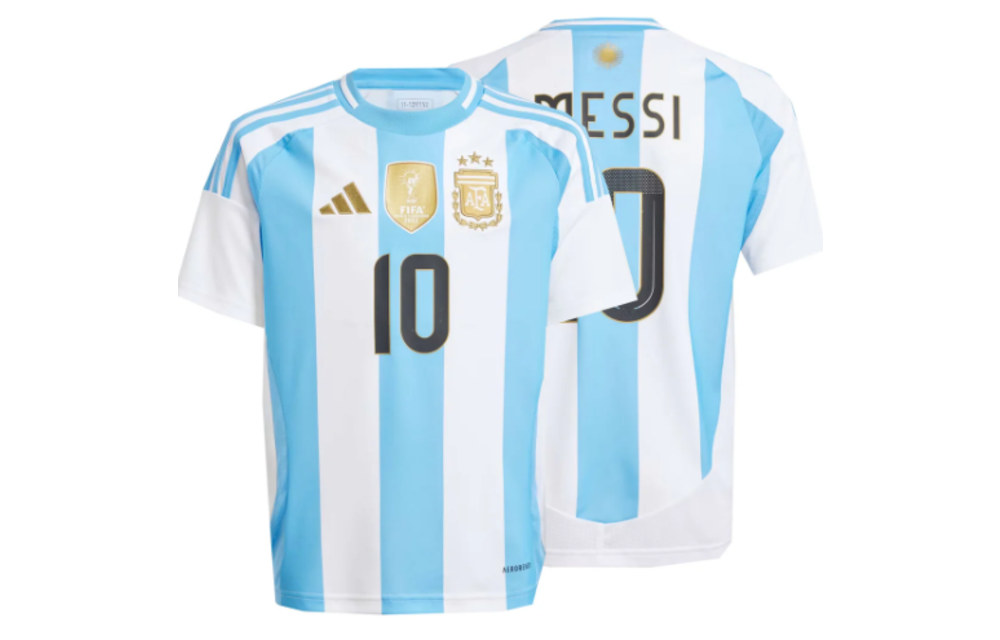 adidas Youth Argentina Messi Copa America 2024 Home Jersey - White/Blue Burst