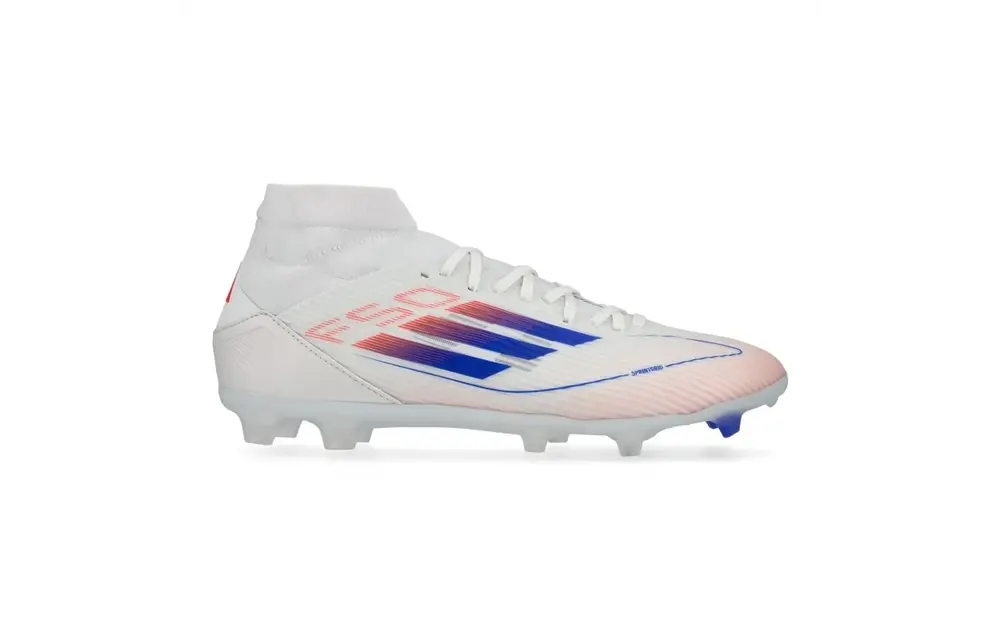 adidas Womens F50 League Mid FG / MG - Cloud White/Solar Red/Lucid Blue