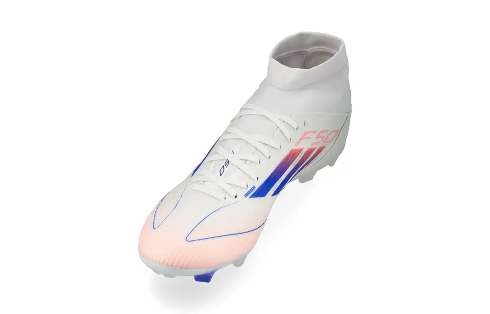 adidas Womens F50 League Mid FG / MG - Cloud White/Solar Red/Lucid Blue
