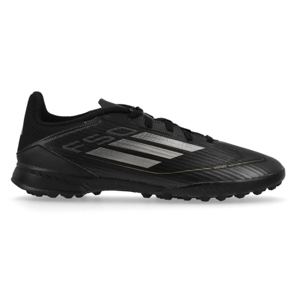 adidas F50 League TF Turf Soccer Shoes - Core Black/Iron Metallic/Gold