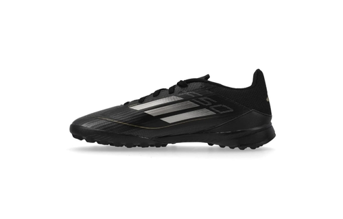 adidas F50 League TF Turf Soccer Shoes - Core Black/Iron Metallic/Gold
