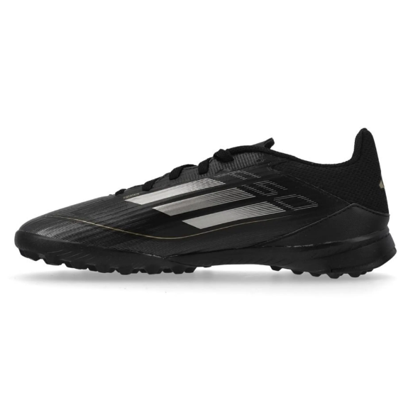 adidas F50 League TF Turf Soccer Shoes - Core Black/Iron Metallic/Gold