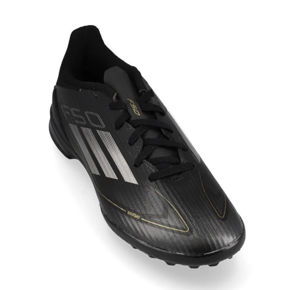 adidas F50 League TF Turf Soccer Shoes - Core Black/Iron Metallic/Gold