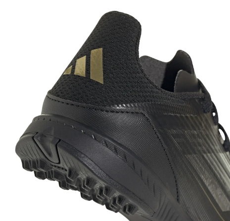 adidas F50 League TF Turf Soccer Shoes - Core Black/Iron Metallic/Gold