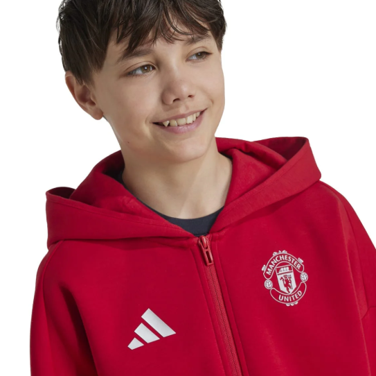 adidas Youth Manchester United 2024-25 Anthem Jacket - Red