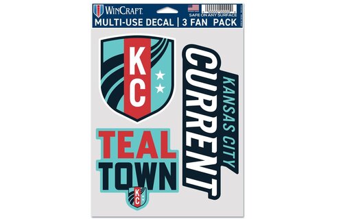 WinCraft KC Current Multi Use 3 Pack Soccer Fan Decal