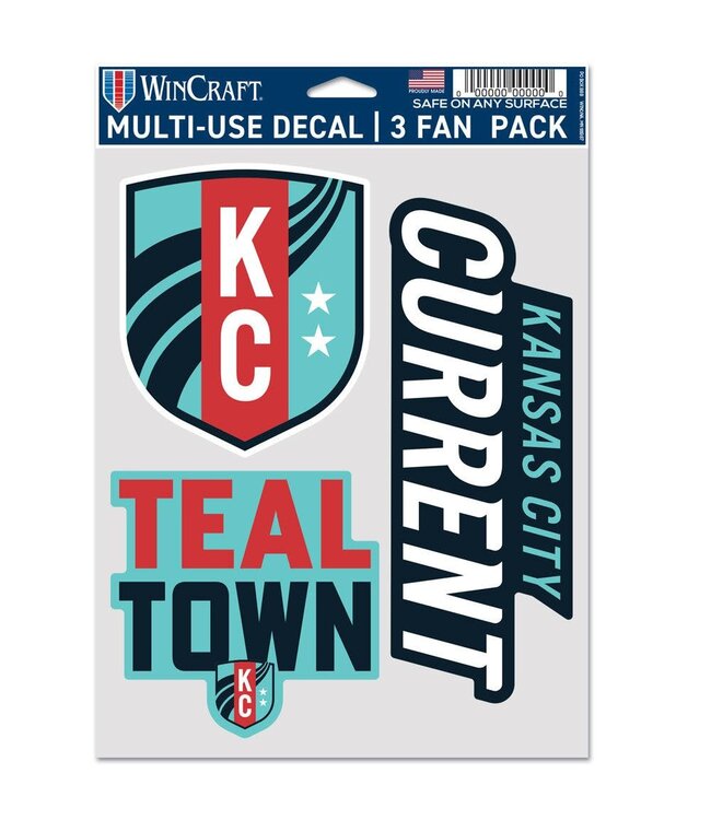 Wincraft WinCraft KC Current Multi Use 3 Pack Soccer Fan Decal