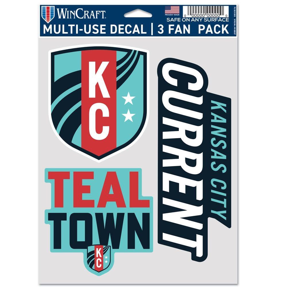 WinCraft KC Current Multi Use 3 Pack Soccer Fan Decal