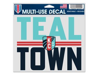 WinCraft KC Current Multi Use Clear Back Teal Town 5 x 6 Decal