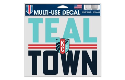 WinCraft KC Current Multi Use Clear Back Teal Town 5 x 6 Decal