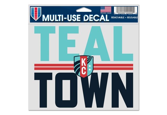 WinCraft KC Current Multi Use Clear Back Teal Town 5 x 6 Decal