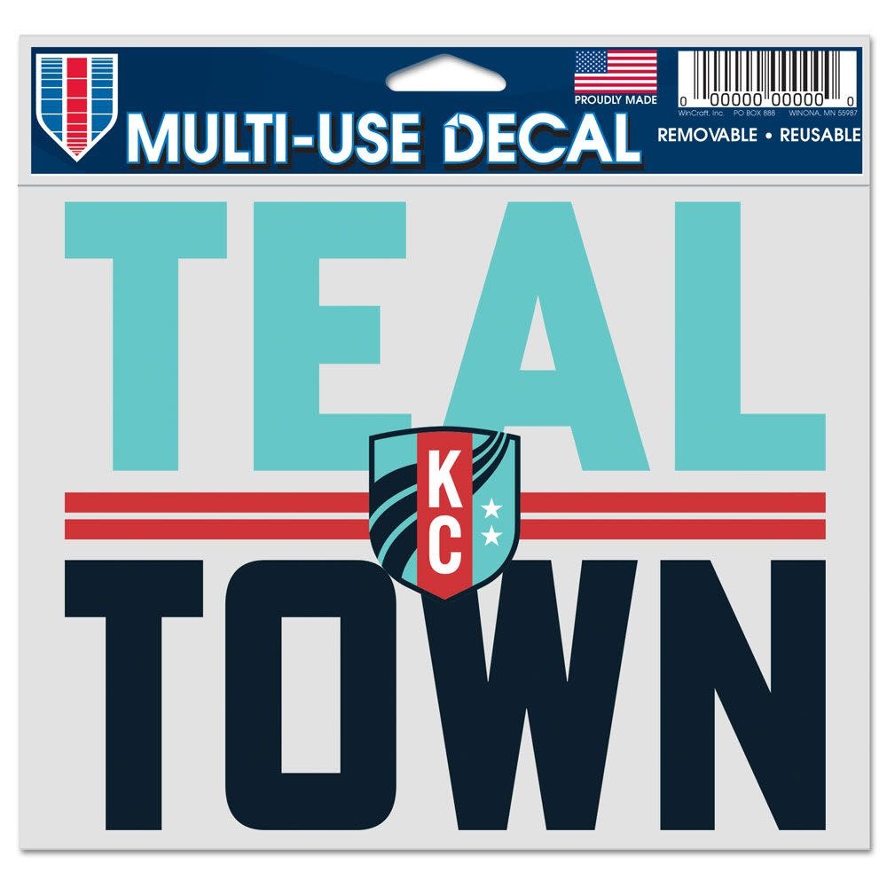 WinCraft KC Current Multi Use Clear Back Teal Town 5 x 6 Decal